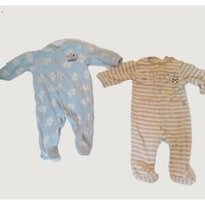 Lot of 2 Carters Baby Boys Size 6M Footie Sleeper PJ's So Cute & Mommys BigGuy